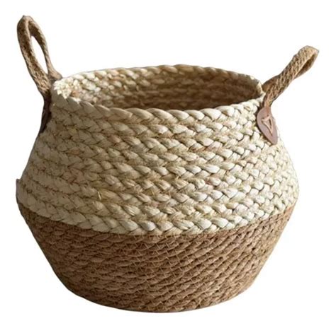 Cesto Palha Natural Vaso Cachepot Artesanal Decora O Flores Frete Gr Tis