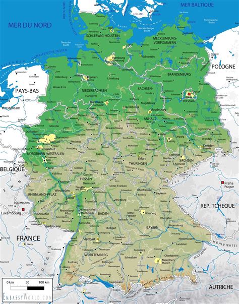 Harta Relief Germania