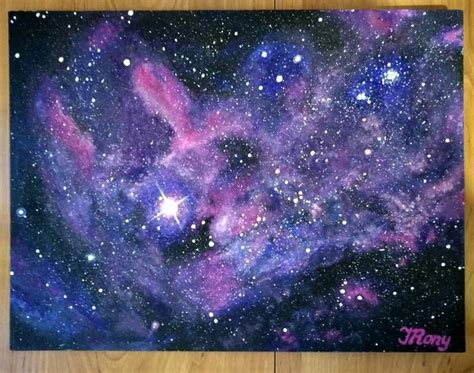 Painting Space Canvas On Cardboard 30×40 Acrylic Painting Galaxy