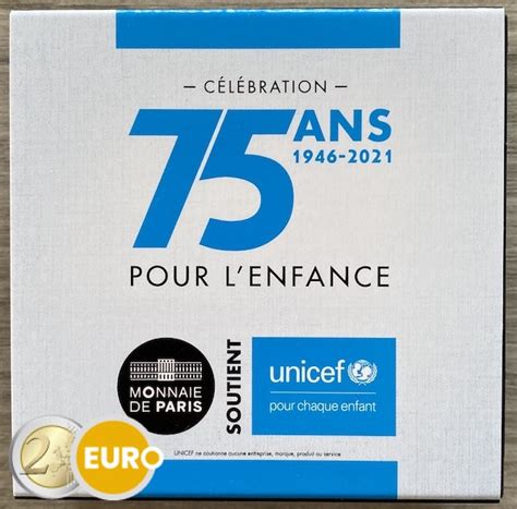 France 2021 2 Euros 75 Ans Unicef Be Proof Euronotesbe