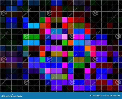 Abstract Volumetric Background In The Form Of Colored Squares With A