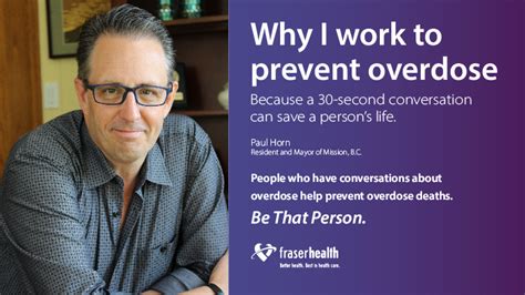 Why I Work To Prevent Overdose Paul Horn Fraser Health Authority