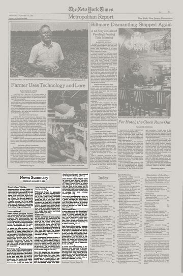 News Summary News Summary Monday August 17 1981 The New York Times