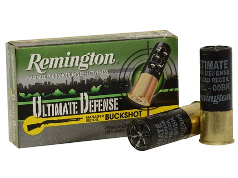 Remington Ultimate Defense Ammo 12 Ga 2 34 00 Buckshot 8 Pellets Box