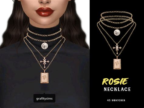 Grafity — Rosie Layered Necklace ⚡️ 4 Swatches Smooth Sims 4