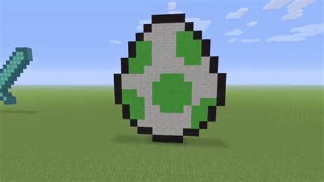 Minecraft 4 Pixel Art Yoshis Egg Youtube