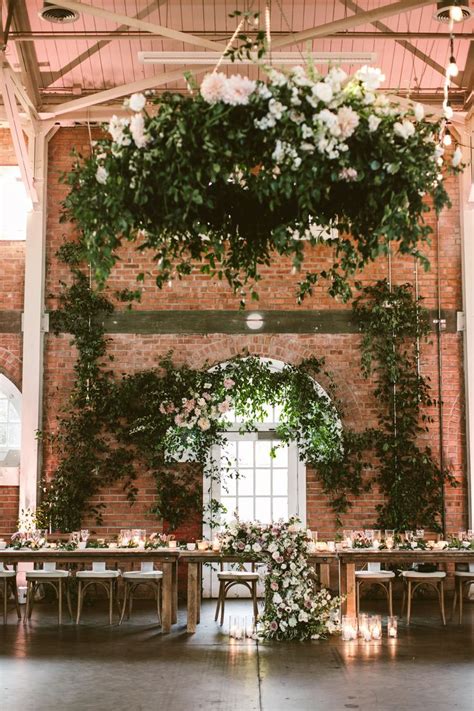 Floral Installation Dreams Smilax Wedding Main Table Wedding