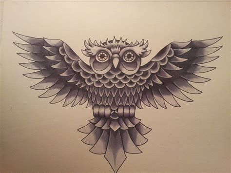 Old School Owl Tattoo Flash By Jcroe On Deviantart