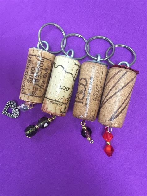 Wine Cork Keychains Recycled And Repurposed Party Favors