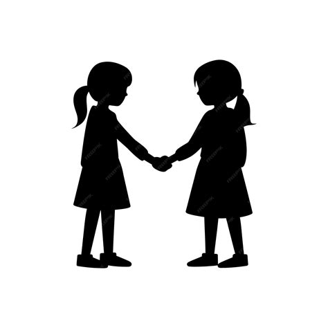 Premium Vector Two Friends Holding Hands Icon Simple Vector Illustration