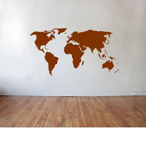 Large World Map Wall Decal World Map Sticker Large World Etsy