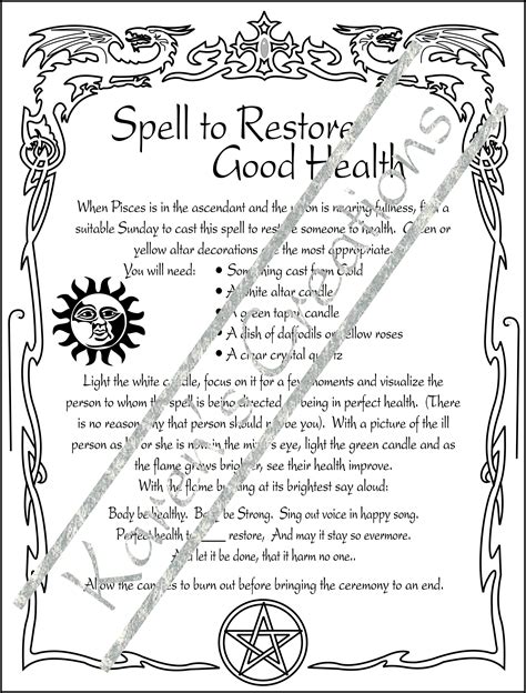 Homemade Halloween Spell Book Restore Good Health Black And White