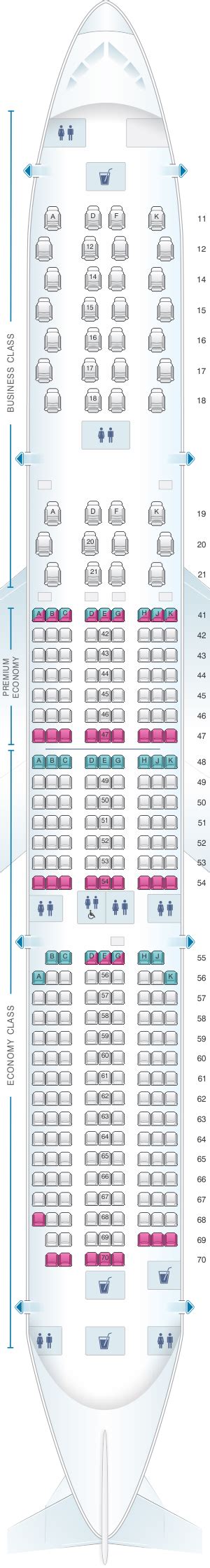 Malaysia Airlines A350 Seat Plan Plan De Cabine Malaysia Airlines