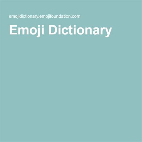 Emoji Dictionary Emoji Dictionary Emoji Dictionary