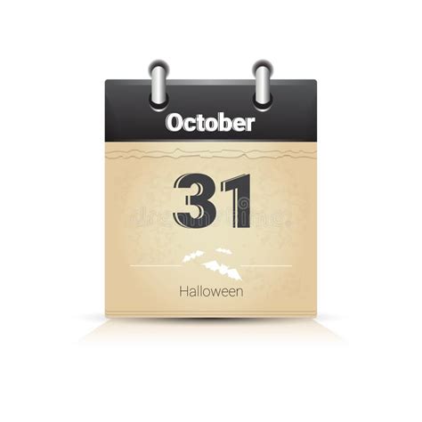 Calendar With Halloween Date Stock Vector Illustration Of Object