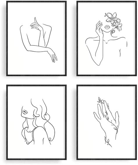 Maybe you would like to learn more about one of these? Minimalist Line Art Prints Set of 4 By Carefree Bee ...