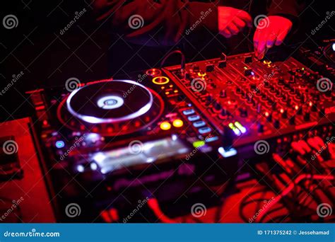 Digital Dj Turntable Mixing Board For Electronic Music Stock Photo