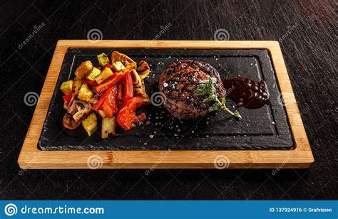 Ribeye Steak With Grilled Vegetables Stock Photo Image Of Grilled