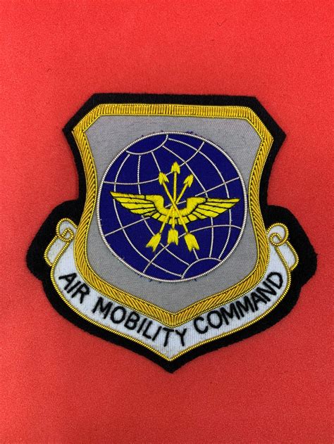 Air Mobility Command Patch Usaf Hand Embroidered Bullion Wire Etsy