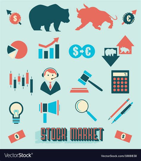 Stock Market Icons And Symbols Royalty Free Vector Image