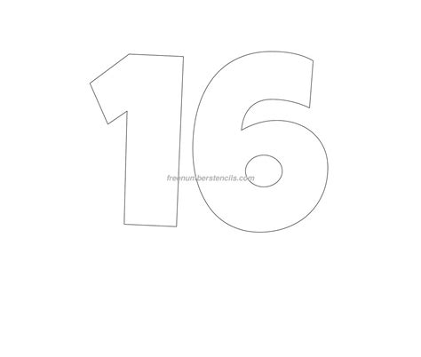 Free Giant 16 Number Stencil
