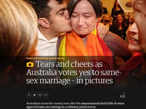 Same Sex Marriage Vote Results Australia World Reacts With Pride As Gay Marriage Vote Shows Big