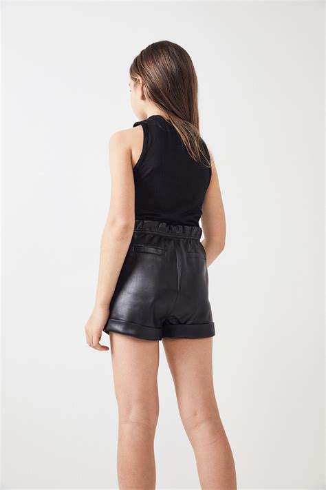 Tween Girl Iris Vegan Leather Short In Black