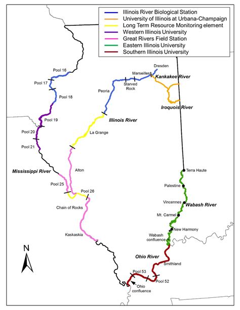 Map Of The Illinois Rivers That Are Sampled By Various Collaborators Of