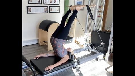Pilates Reformer Lower Body And Ab Exercises Using The Leg Straps And A Bar Part 1 Youtube