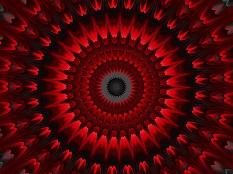 Wallpaper Red Circles Pattern Mandala Fractal Art Desktop Wallpaper
