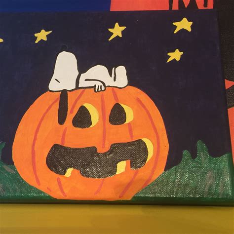 Snoopy Halloween I Painted On 8x10 Canvas Halloween Canvas Paintings