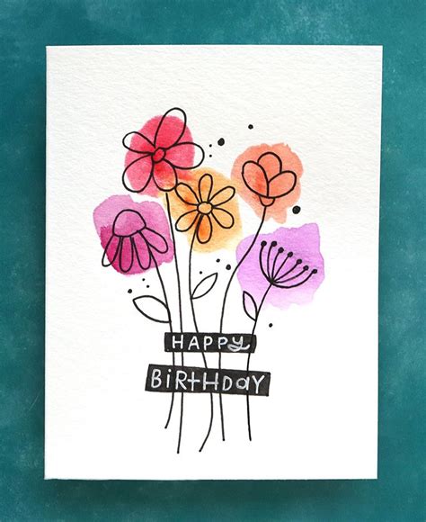 Easy Diy Watercolor Card Budget Friendly Paints Diy Watercolor Cards Birthday Card Drawing