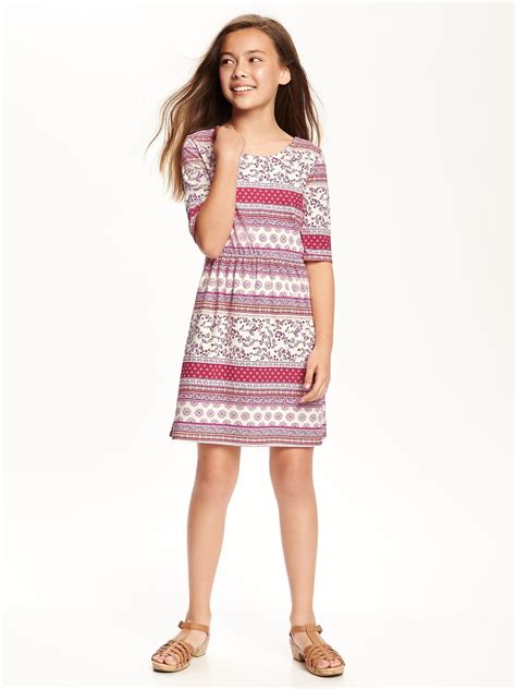 Patterned Fit And Flare Dress For Girls Old Navy Dresses Girls