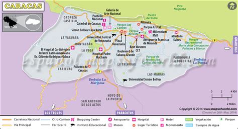 Mapa De Caracas Capital De Venezuela Ciudad Caracas