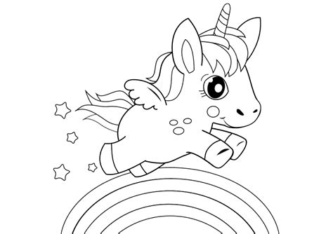 Dibujos De Unicornios Con Arcoiris Para Colorear