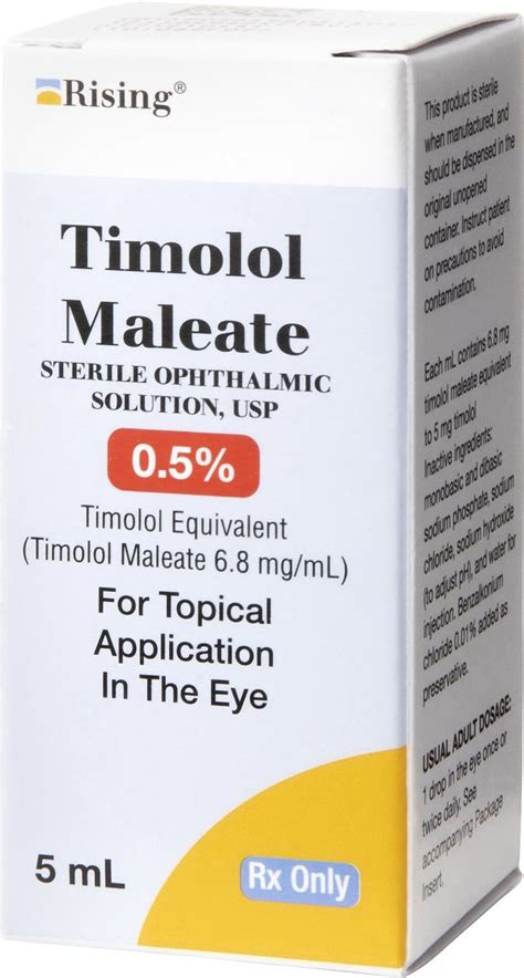 Timolol Maleate Generic Ophthalmic Solution 05 5 Ml
