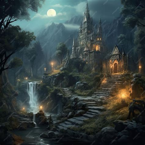 Premium AI Image | A mythical realm inspired by various folklore and