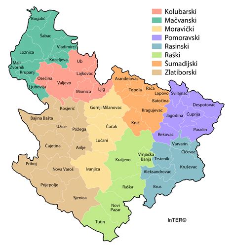 Inter Map Of Šumadija And Western Serbia Region