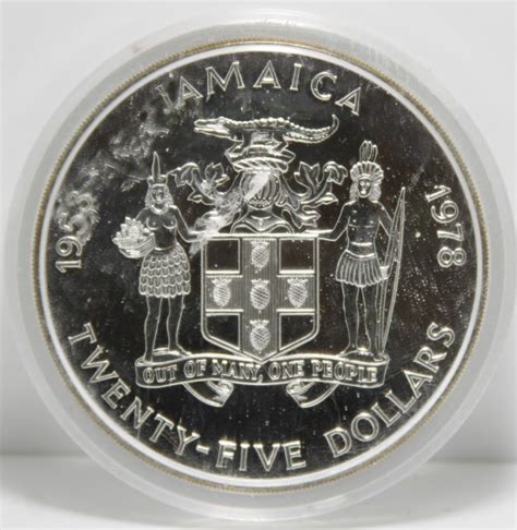 1978 Jamaica 25 Commemorative Silver Coin 404 Oz Asw