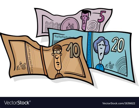 Banknotes Currency Cartoon Royalty Free Vector Image