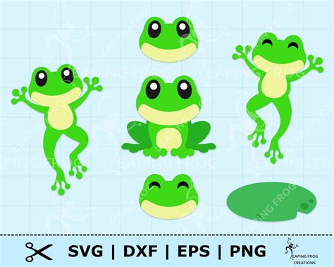 Frog Svg Png Cricut Silhouette Cut Files Layered Green Etsy