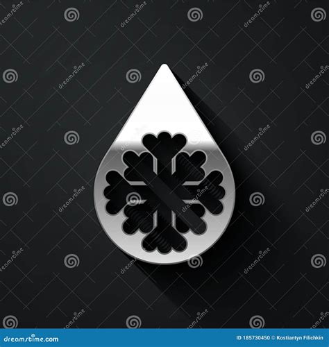 Silver Defrosting Icon Isolated On Black Background From Ice To Water