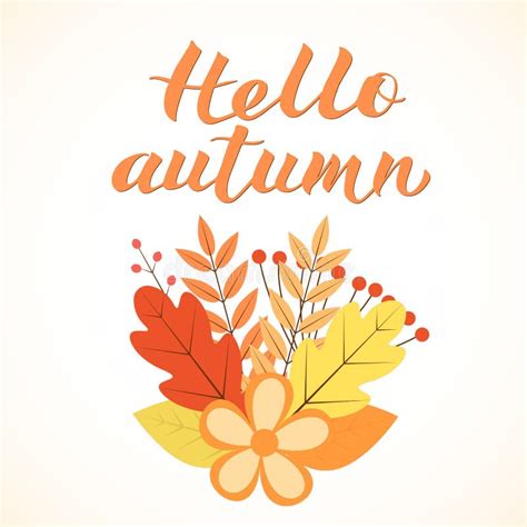Autumn Written And Fall Leaves Background Stock Photo Illustration Of