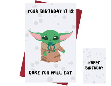 Buy Funny Baby Yoda Birthday Card – Baby Yoda Anniversary Card – Star
