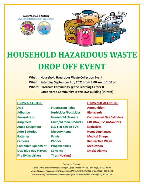Household Hazardous Waste Drop Off Event Yavapai Apache Nation