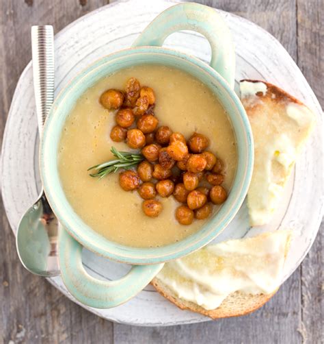 Vegan Garlic Rosemary Cauliflower Potato Soup With Smoky Maple