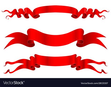 Red Ribbon Banners 3d Royalty Free Vector Image
