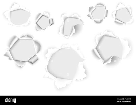 Holes In The White Paper Stock Vector Image And Art Alamy