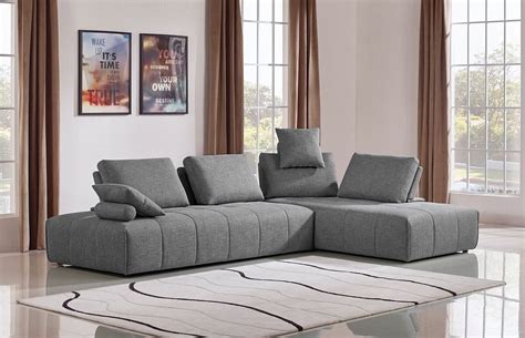 Contempo Gray Fabric Modular Piece Sectional Sofa