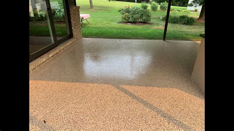 Outdoor Patio With Full Flake Epoxy Coating And Polyaspartic Top Coat
